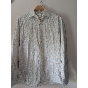 Men's bar III White Floral Slim Fit Casual Button Down Shirt M